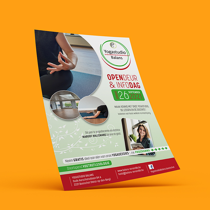 het ontwerp van een flyer, folder en brochure